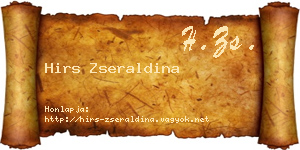 Hirs Zseraldina névjegykártya